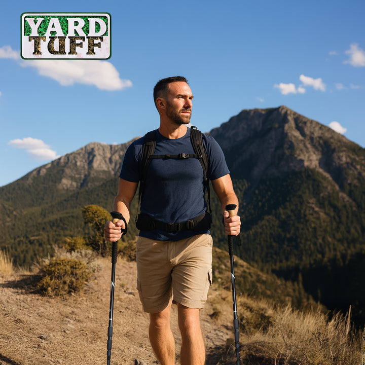 Yard Tuff Adjustable Hiking Poles, Lightweight Aluminum Walking Sticks, Set of 2