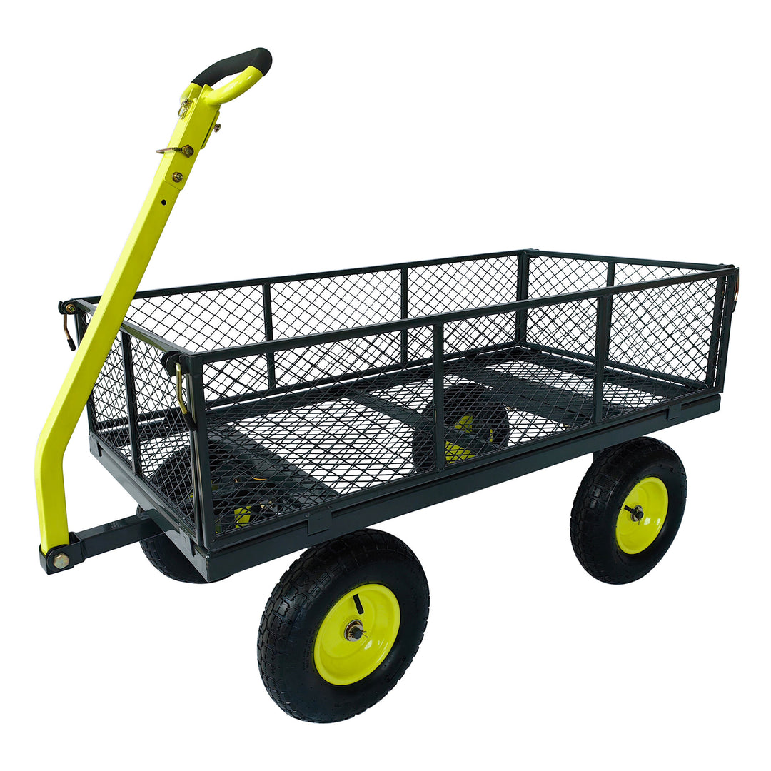 Yard Tuff 2-in-1 Jumbo Gardening and Yard Wagon with 1000 lb. Capacity, Grey