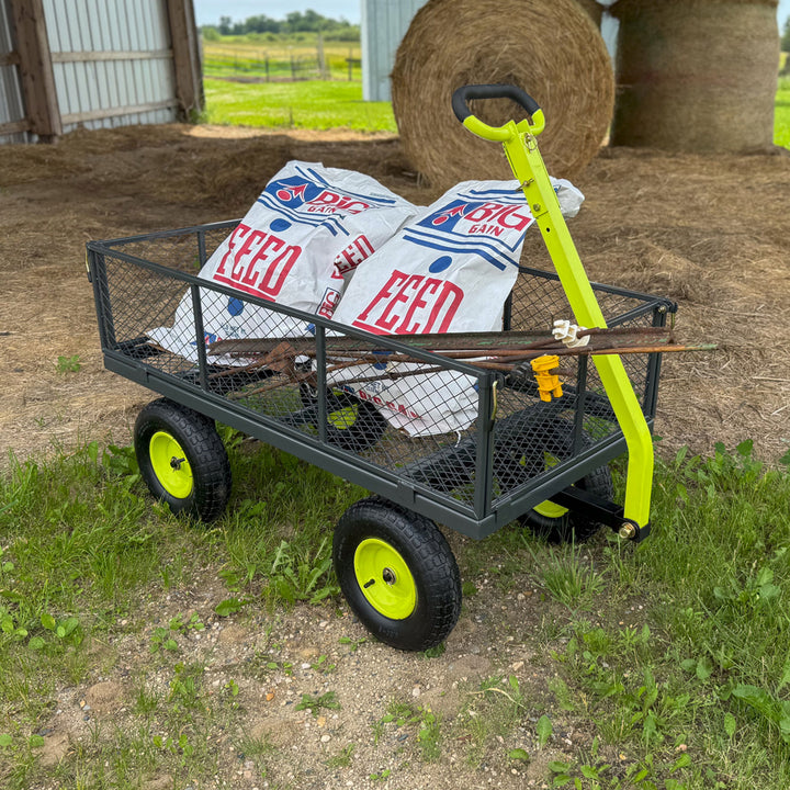 Yard Tuff 2-in-1 Jumbo Gardening and Yard Wagon with 1000 lb. Capacity, Grey