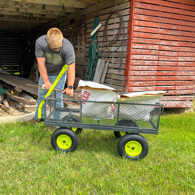 Yard Tuff 2-in-1 Gardening and Yard Wagon w/1000 lb Capacity, Grey (Open Box) - VMInnovations