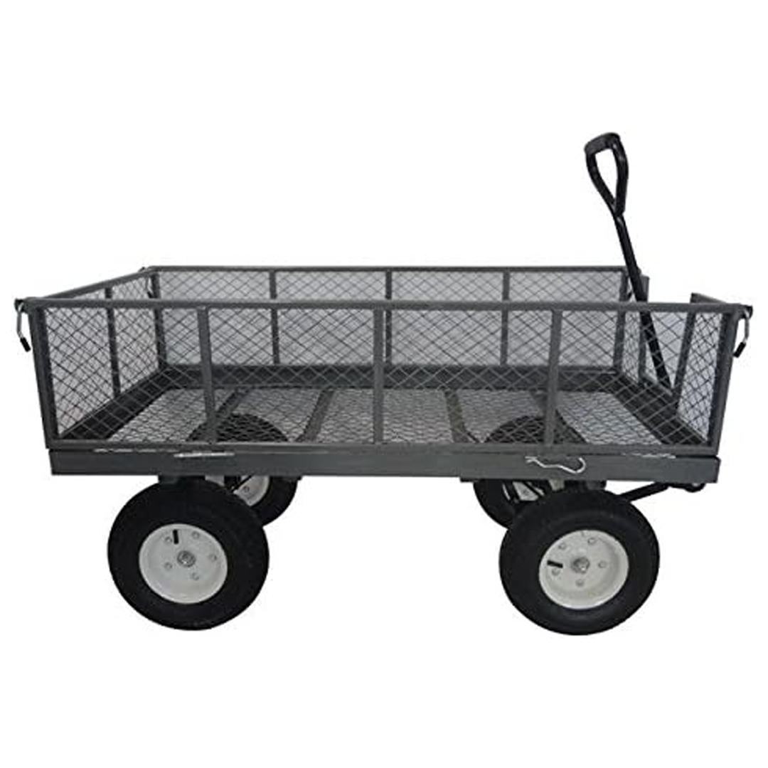 Yard Tuff 2-in-1 Jumbo Gardening and Yard Wagon with 1000 lb. Capacity, Grey