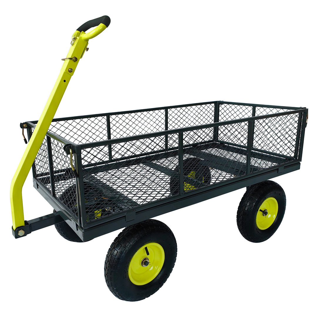 Yard Tuff 3-in-1 Dual Side Dump Wagon with Fold Down Sides and 1000 lb. Capacity