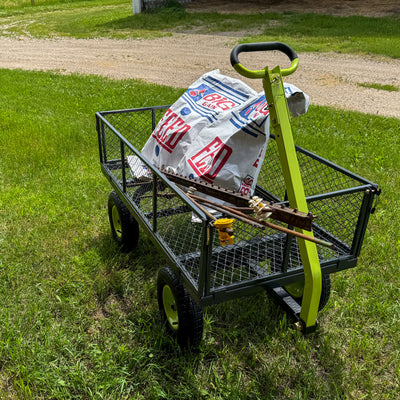 Yard Tuff 3-in-1 Dual Side Dump Wagon with Fold Down Sides and 1000 lb. Capacity