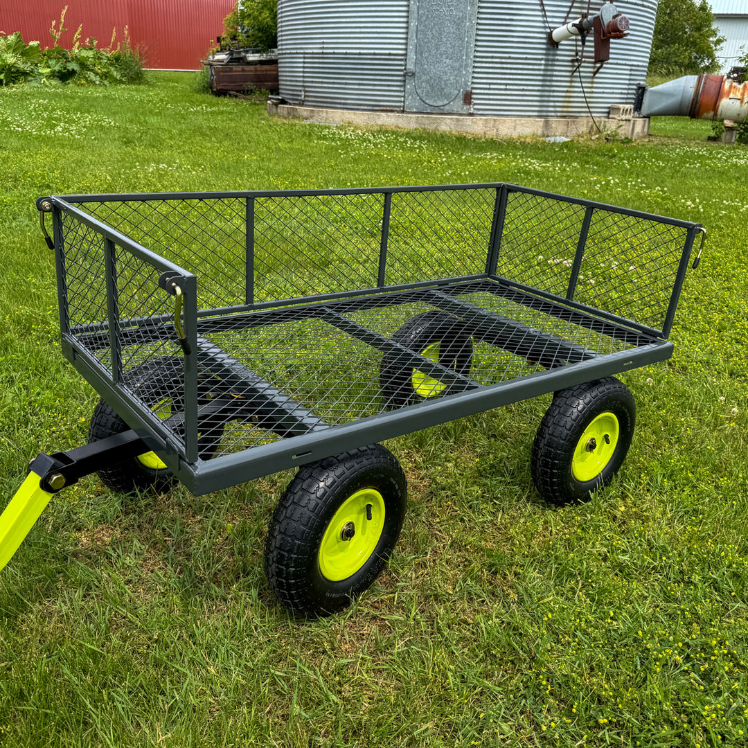 Yard Tuff 3-in-1 Dual Side Dump Wagon with Fold Down Sides and 1000 lb. Capacity