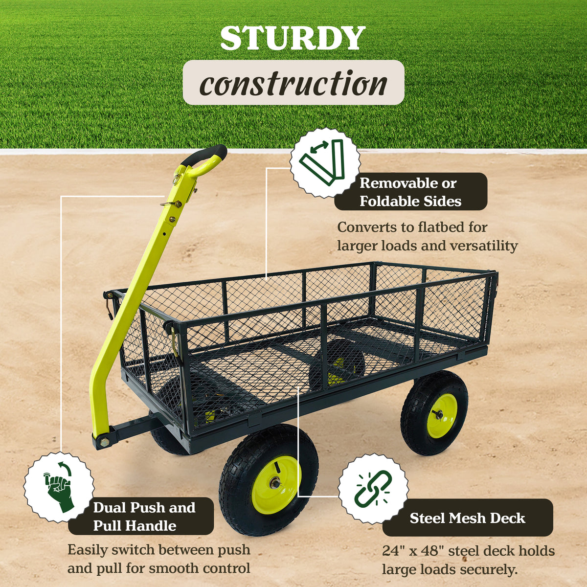 Yard Tuff 2-in-1 Jumbo Gardening and Yard Wagon with 1000 lb. Capacity (Used)