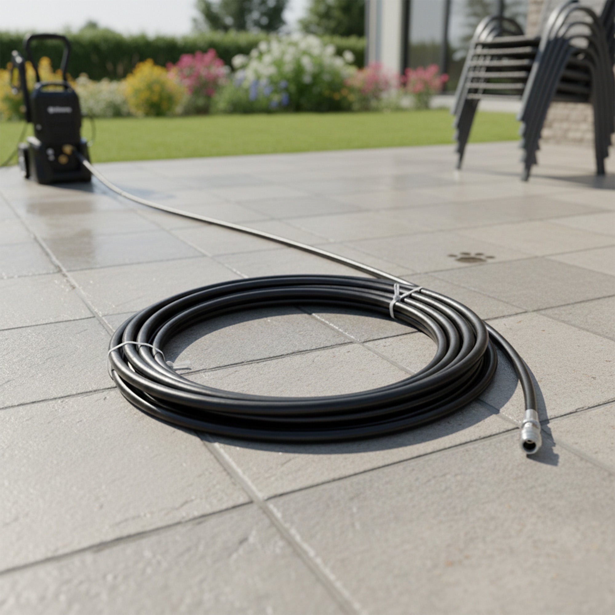 Shop Tuff Heavy-Duty Clog Buster Drain Cleaner, 100 Ft Sewer Jet Hose, 4800 PSI - VMInnovations