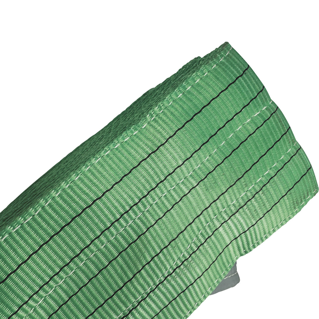 Field Tuff Heavy-Duty Tow Strap with Reinforced Loops, 7" Wide x 30' Long, Green