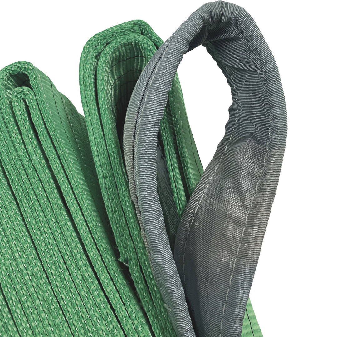 Field Tuff Heavy-Duty Tow Strap with Reinforced Loops, 7" Wide x 30' Long, Green