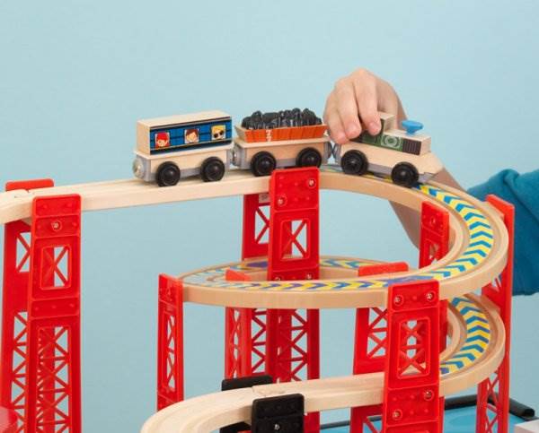 KidKraft New Metropolis Wooden Play Train Table & Set - USED