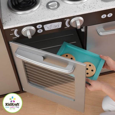 KidKraft Uptown Espresso Pretend Play Kids Wooden Kitchen | 53260 - Open Box