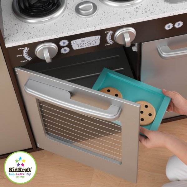 KidKraft Uptown Espresso Pretend Play Kids Wooden Kitchen | 53260 - Open Box