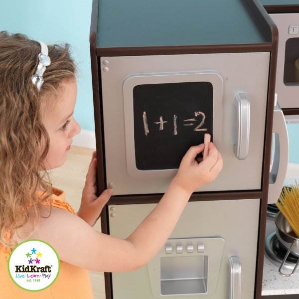 KidKraft Uptown Espresso Pretend Play Kids Wooden Kitchen | 53260 - Open Box