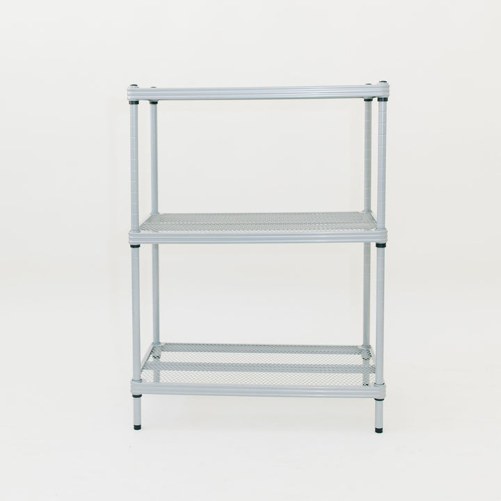 Design Ideas 3 Tier Full-Size Metal Storage Shelving Unit Rack, Silver(Open Box) - VMInnovations
