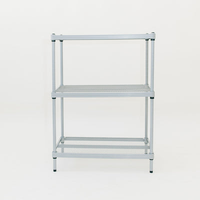 Design Ideas MeshWorks 3 Tier Full-Size Metal Storage Shelving Unit Rack, Silver