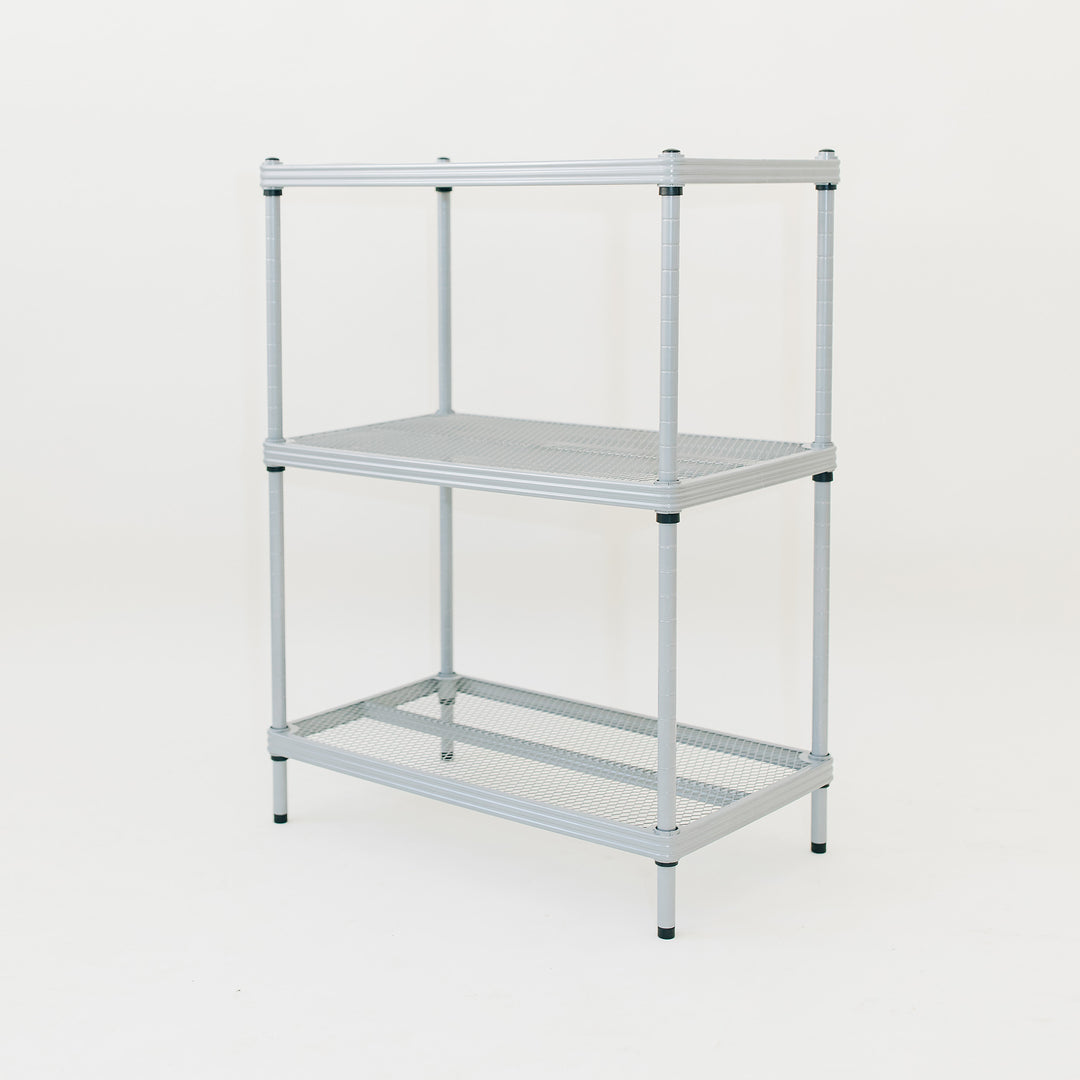 Design Ideas 3 Tier Full-Size Metal Storage Shelving Unit Rack, Silver(Open Box)