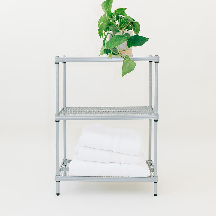 Design Ideas 3 Tier Full-Size Metal Storage Shelving Unit Rack, Silver(Open Box) - VMInnovations