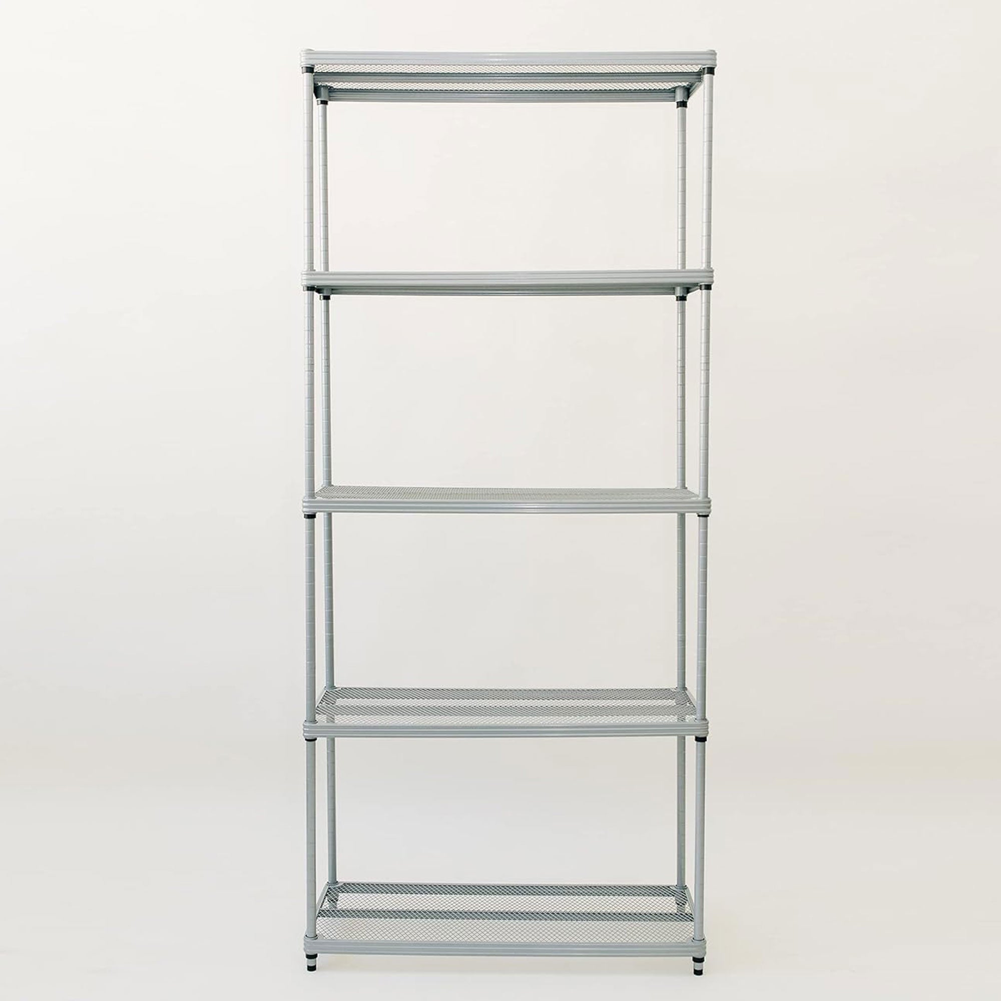 Design Ideas MeshWorks 5 Tier Metal Storage Shelving Unit Rack Bookshelf, Silver - VMInnovations