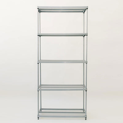 Design Ideas MeshWorks 5 Tier Metal Storage Shelving Unit Rack Bookshelf, Silver