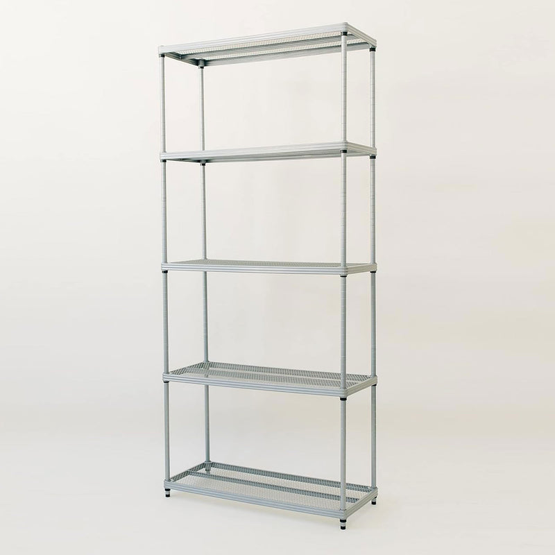 Design Ideas 5 Tier Metal Storage Shelving Unit Rack Bookshelf, Silver(Open Box)