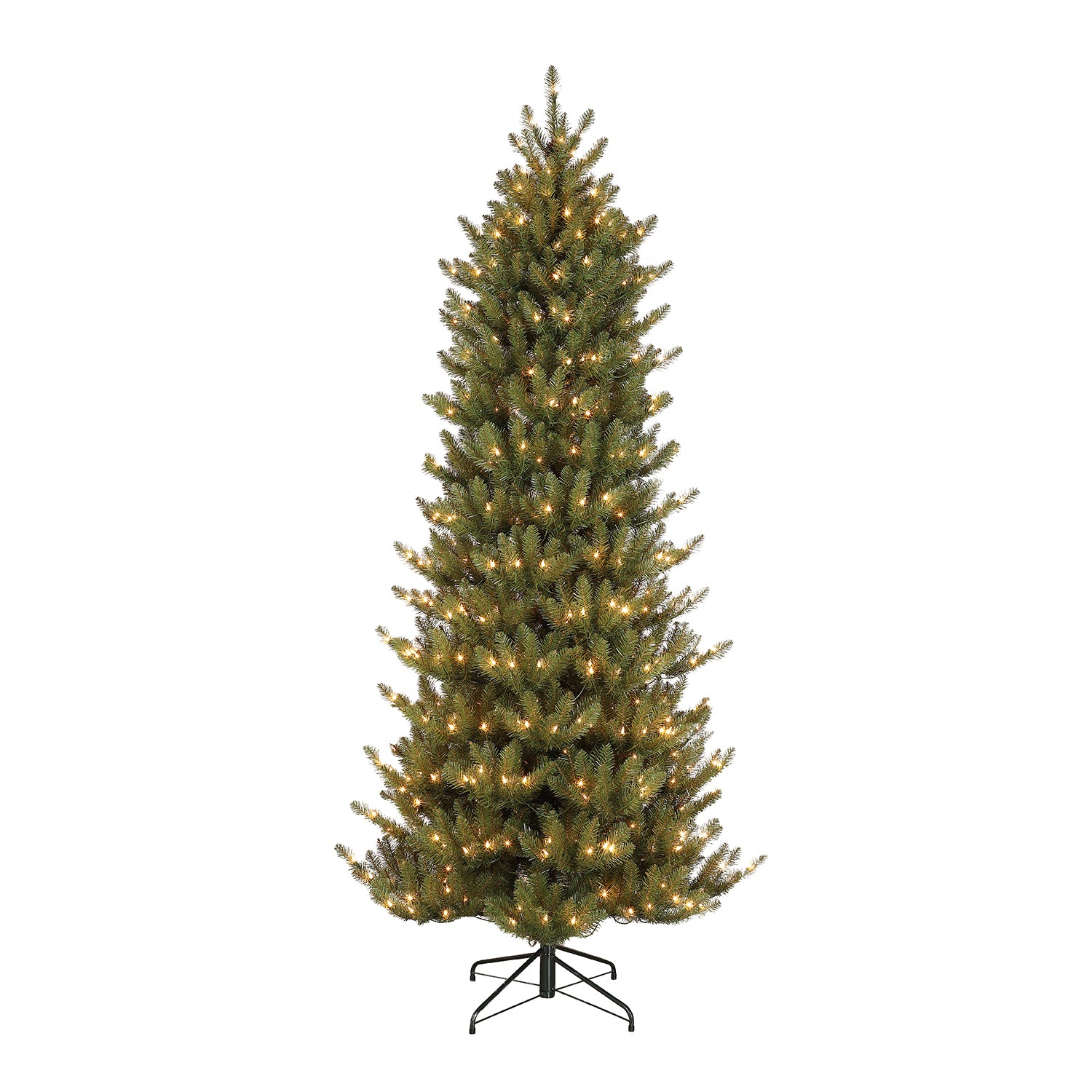 Puleo International 7.5 Foot Dans Mountain Fir Prelit Slim Christmas Tree