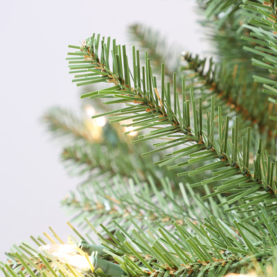 Puleo International 7.5 Foot Dans Mountain Fir Prelit Slim Christmas Tree