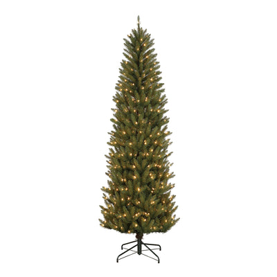 Puleo International 7.5' Dans Mountain Fir Prelit Pencil Christmas Tree (Used)