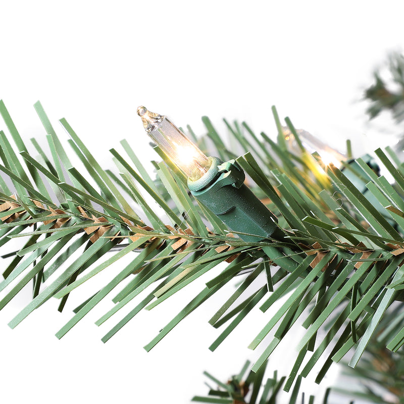 Puleo International 7.5 Foot Dans Mountain Fir Prelit Pencil Christmas Tree