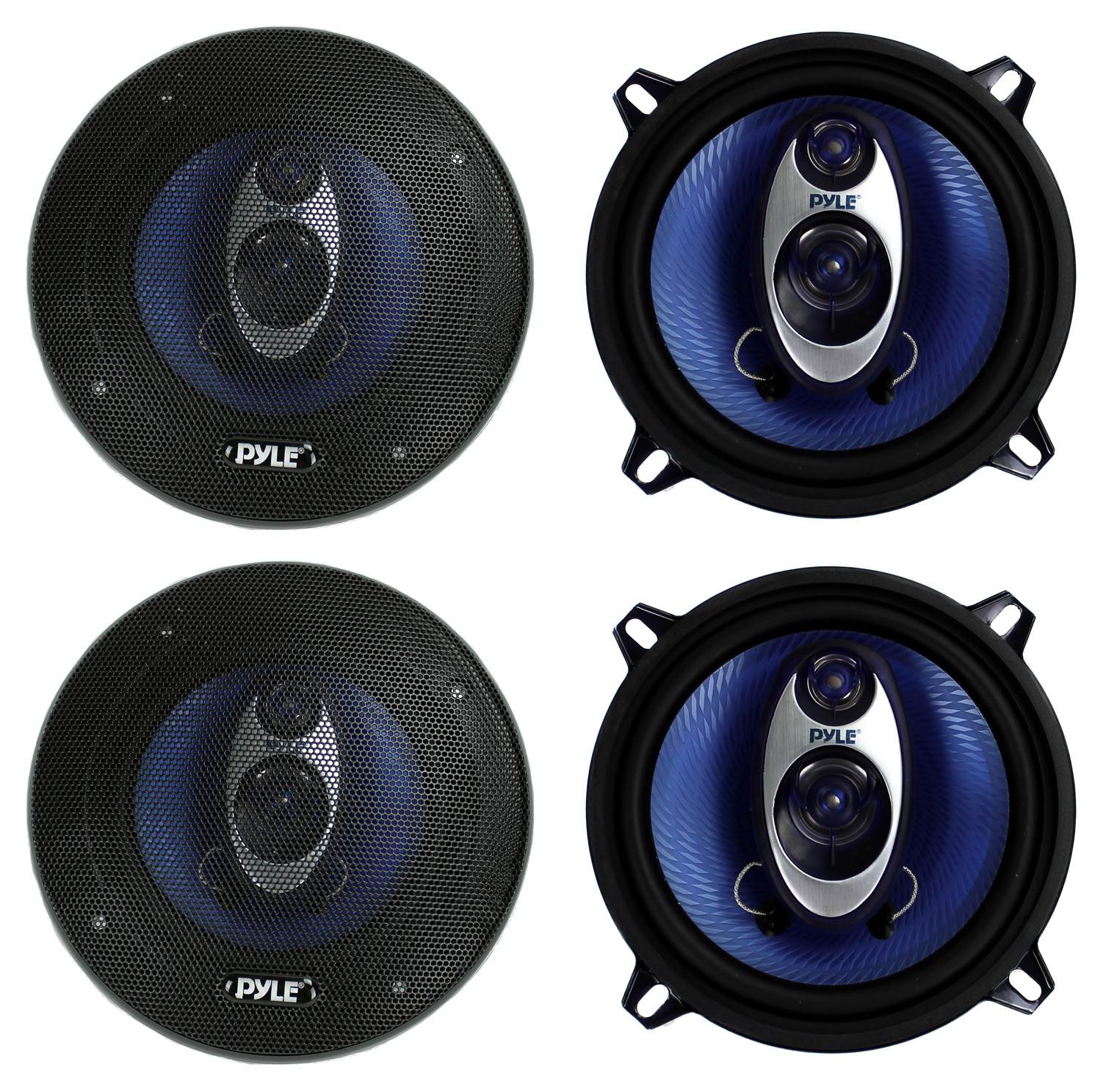 PYLE PL53BL 5.25" 400W 3-Way Car Audio Triaxial Speakers Stereo TWO PAIRS - VMInnovations