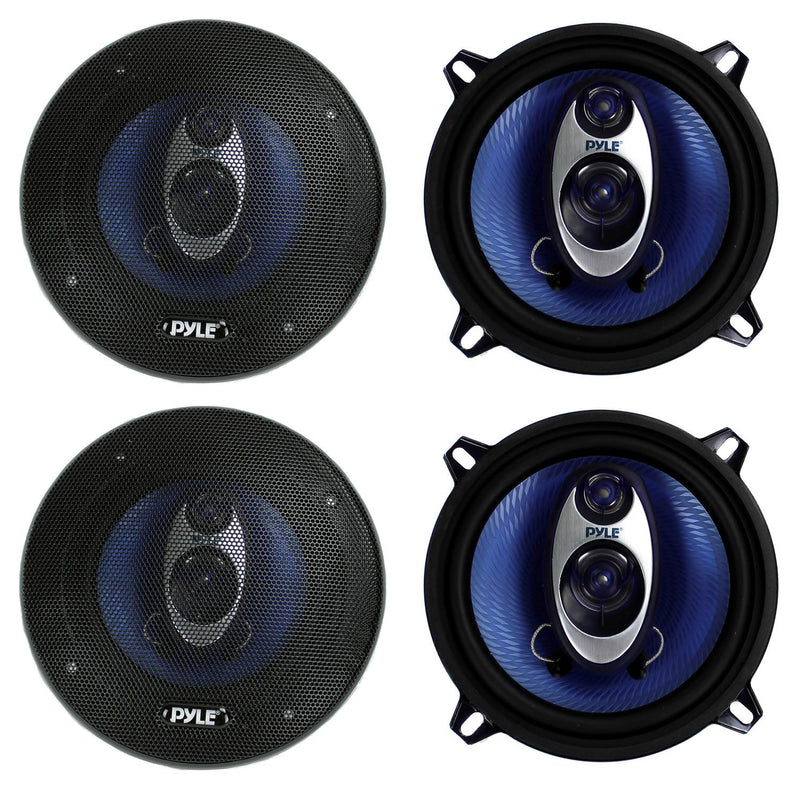 PYLE PL53BL 5.25" 400W 3-Way Car Audio Triaxial Speakers Stereo TWO PAIRS
