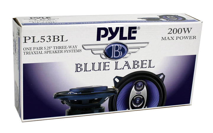 PYLE PL53BL 5.25" 400W 3-Way Car Audio Triaxial Speakers Stereo TWO PAIRS