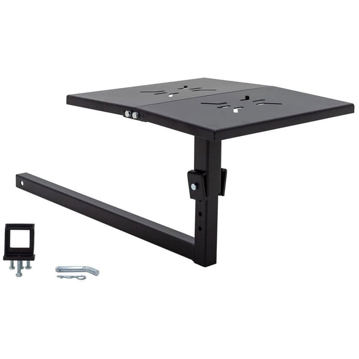 Tow Tuff Folding Work Bench, Heavy-Duty Steel Hitch-Mount Table, 24 x 22 Inch