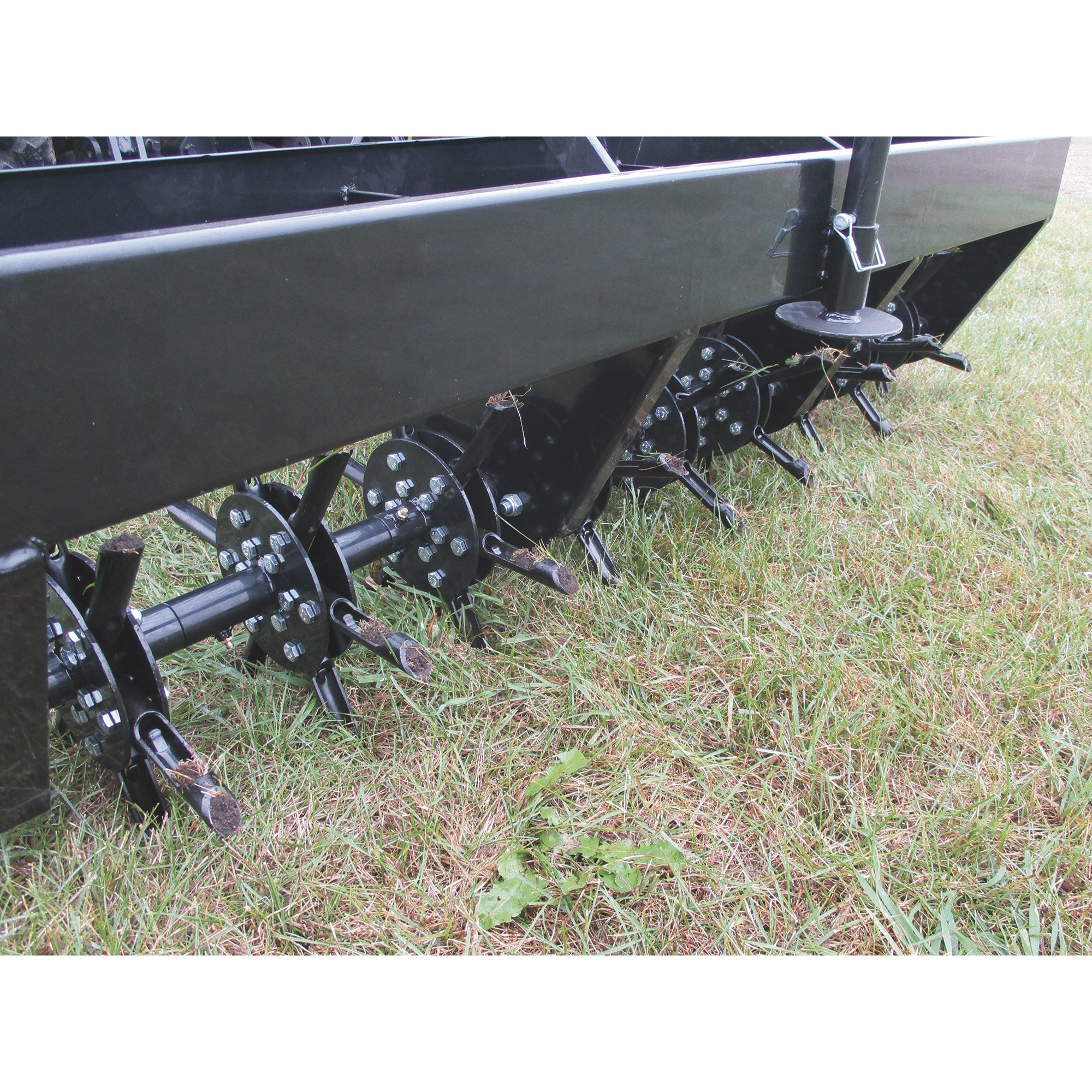 Field Tuff 60" 3-Point Plug Aerator, Heavy-Duty Steel, Cat 0 & 1 Tractors, Black - VMInnovations