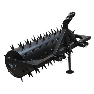 Field Tuff 60" 3-Point Spike Aerator for Cat 1 Tractors, Heavy-Duty Steel, Black - VMInnovations