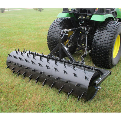 Field Tuff 60" 3-Point Spike Aerator for Cat 1 Tractors, Heavy-Duty Steel, Black - VMInnovations