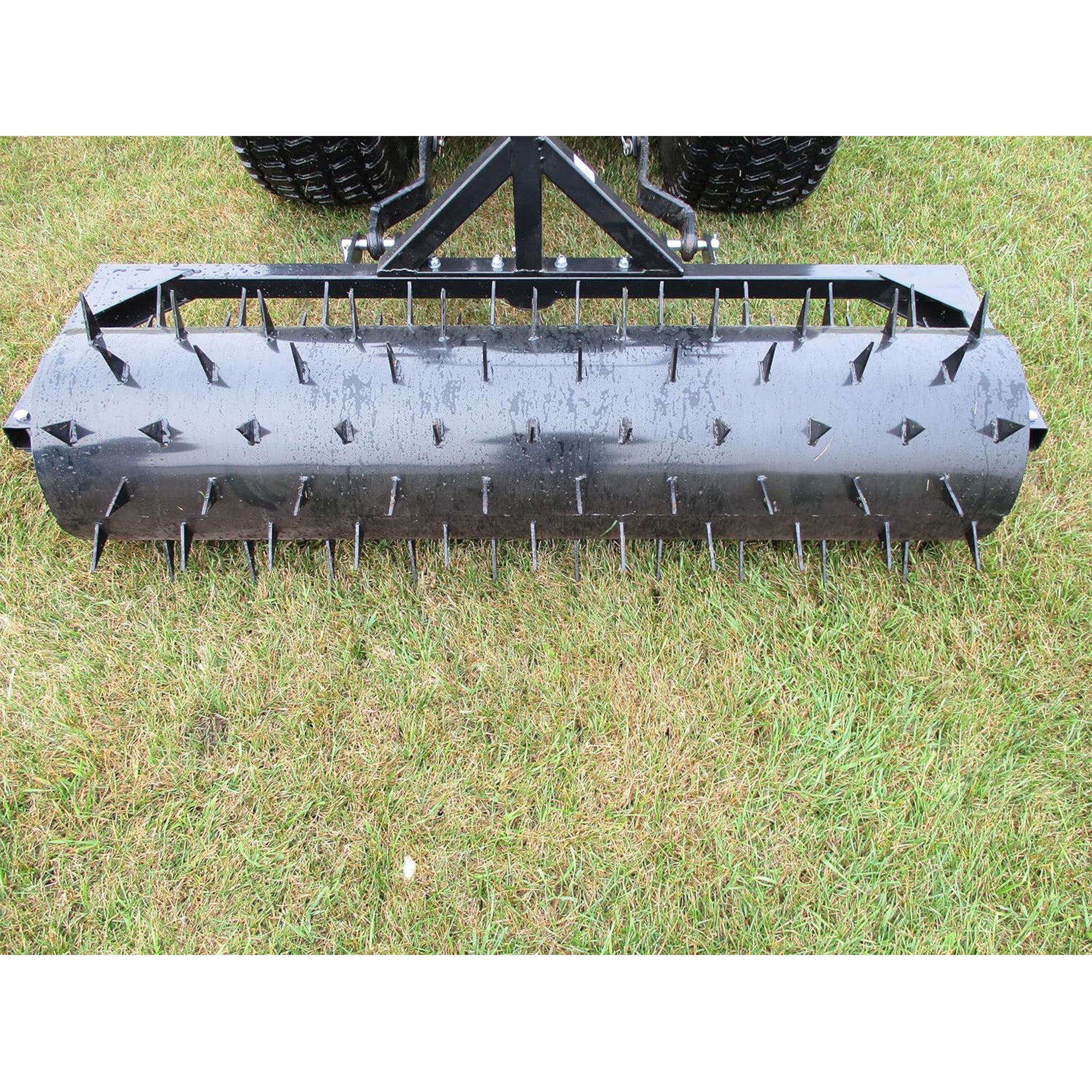 Field Tuff 60" 3-Point Spike Aerator for Cat 1 Tractors, Heavy-Duty Steel, Black - VMInnovations