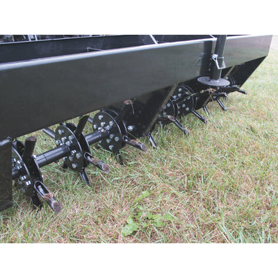 Field Tuff 48" 3-Point Plug Aerator, Heavy-Duty Steel, Cat 0 & 1 Tractors, Black