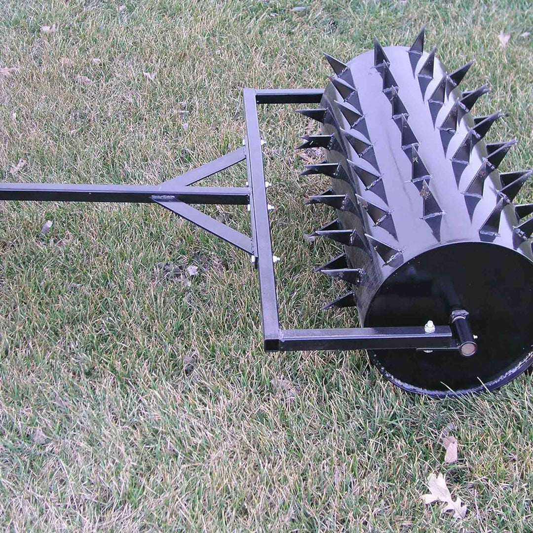 Yard Tuff 48 Inch Wide Drum Spike Aerator with Pin Style Hitch for Gardening