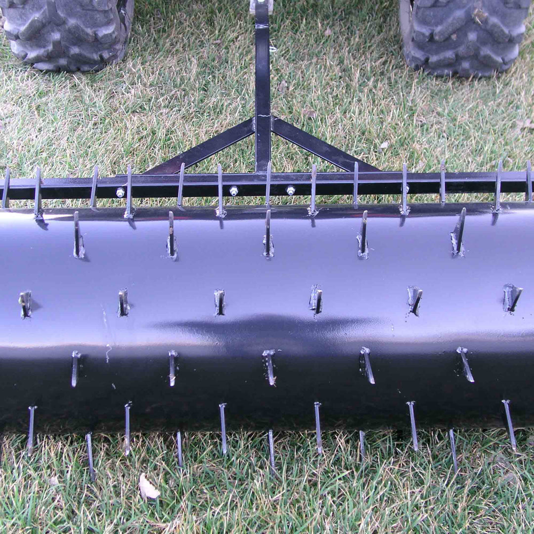 Yard Tuff 48 Inch Wide Drum Spike Aerator with Pin Style Hitch for Gardening