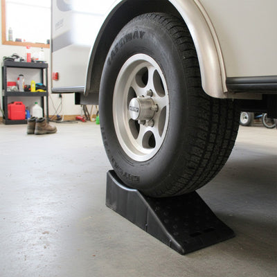 Shop Tuff Tandem Wheel Changing Ramp with 5.5 Inch Lift, 6 Ton Capacity, Black - VMInnovations