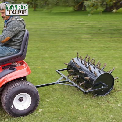 Yard Tuff Drum Plug Style Aerator Tow-Behind UTV or ATV Steel Blade, 36" Wide