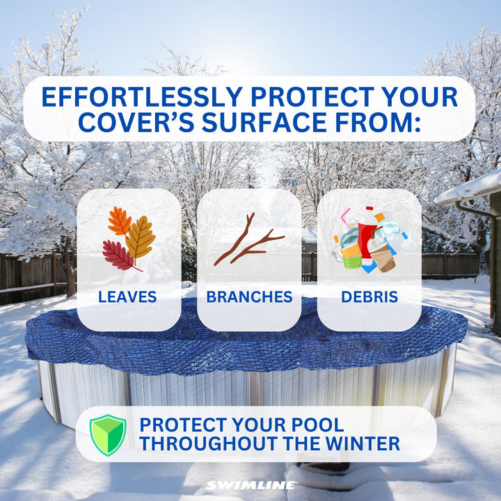 Swimline Hydrotools Leaf Net Winter Pool Cover for 15x30 Ft Above Ground Pools