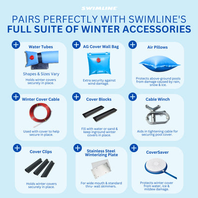 Swimline 18' Round Above Ground Pool Leaf Net Winter Cover (Open Box) (2 Pack) - VMInnovations