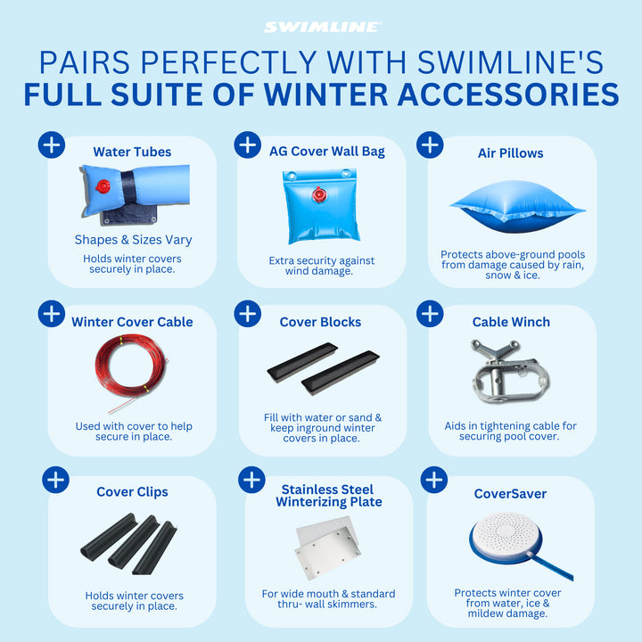 Swimline Hydrotools Leaf Net Winter Pool Cover for 15x30 Ft Above Ground Pools