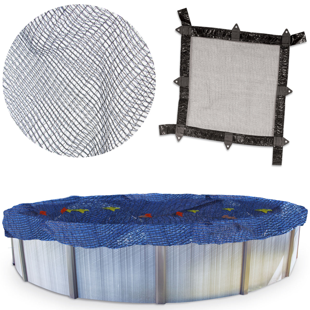 Swimline 18 Foot Round Above Ground Swimming Pool Leaf Net Top Cover (Used)