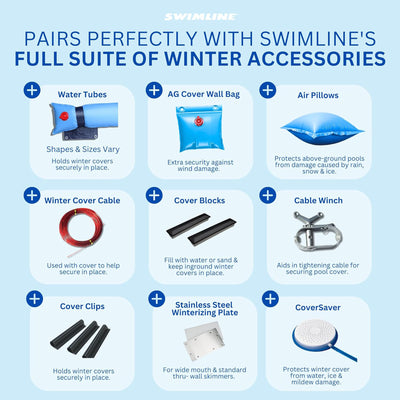 Swimline 24 Foot Round Above Ground Swimming Pool Leaf Net Top Cover (Used)