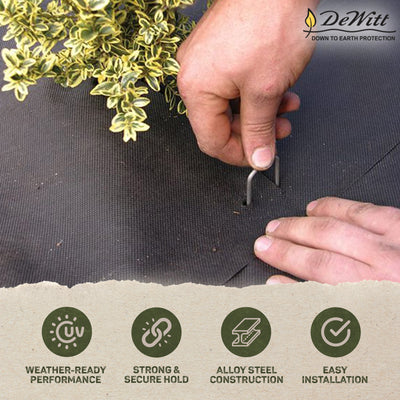 DeWitt 2 Pack Earthmat 4' x 100' Ground Cover & 6" Anchoring Pins, 150 Count