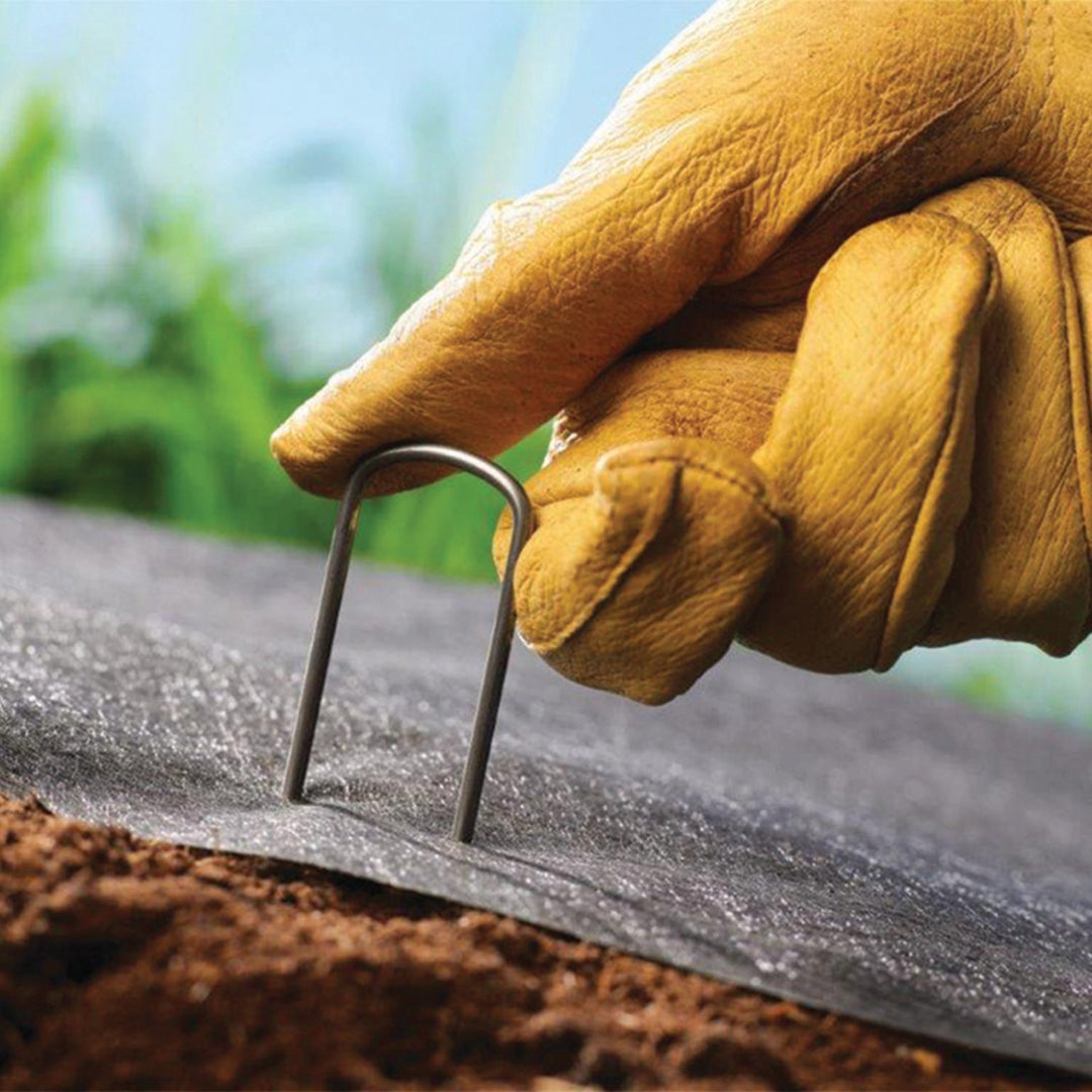 DeWitt 6 Inch U-Shaped Steel Anchoring Pins for Garden & Landscaping, 75 Count