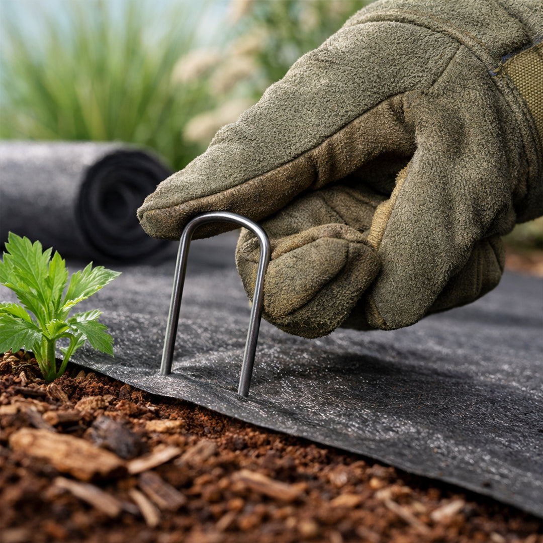 DeWitt 6 Inch U-Shaped Rounded Top Steel Anchor Pins for Landscaping, 1000 Count - VMInnovations