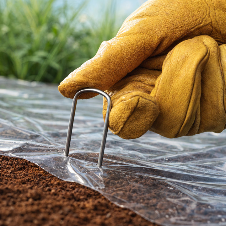 DeWitt 6 Inch U-Shaped Steel Anchoring Pins for Garden & Landscaping, 75 Count