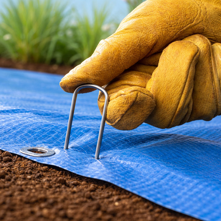 DeWitt 6 Inch U-Shaped Steel Anchoring Pins for Garden & Landscaping, 75 Count